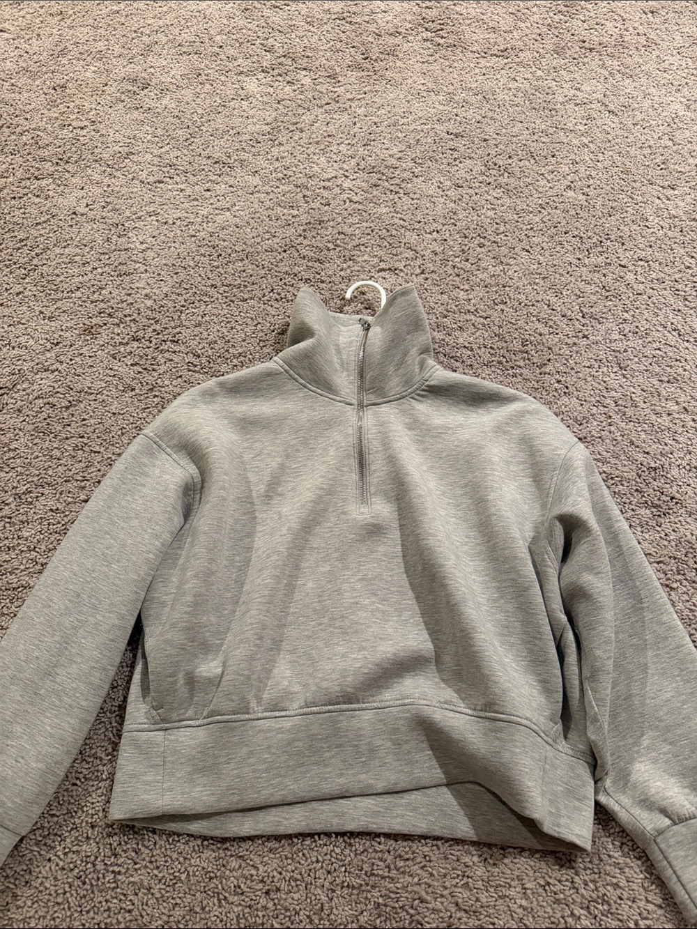 Old Navy Women's Light Gray Half-Zip Crew Sweater